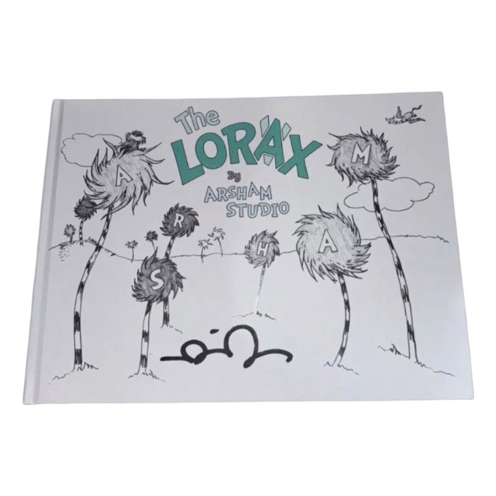Daniel Arsham Signed Dr Seuss The Lorax Art Book Studio and Sticker